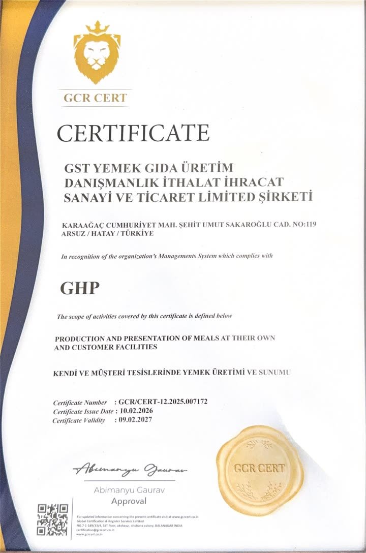 GHP Sertifikası — GCR CERT