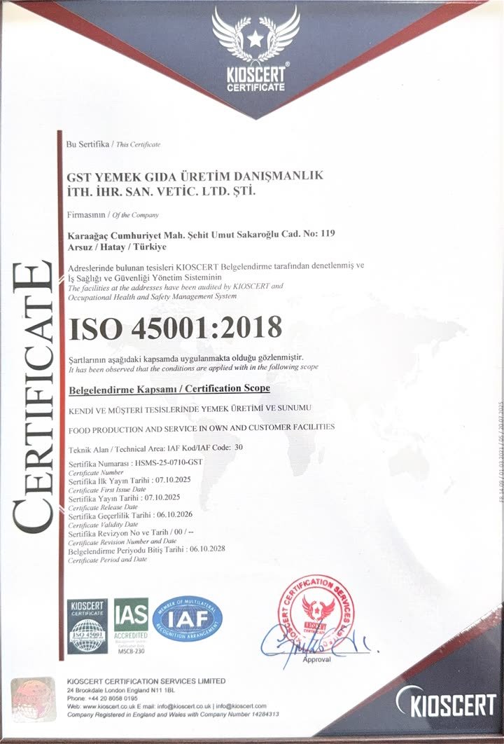 ISO 45001:2018 — KIOSCERT (IAS/IAF akreditasyonlu)