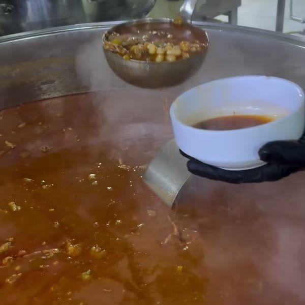 Kazanda yemek karıştırma (video)